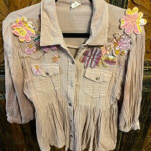 Ivy Jane Pink Floral Embroidered Blouse